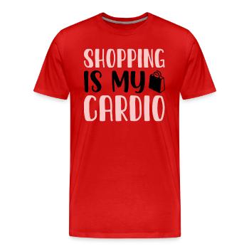 Le shopping est mon Cardio - T-shirt bio Premium Homme - rouge - Devant - Damien (186cm)