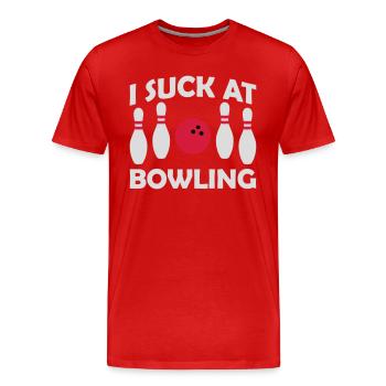Je suis nul au bowling - T-shirt bio Premium Homme - rouge - Devant - Damien (186cm)
