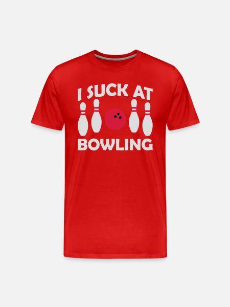 I suck at bowling - Men's Premium Organic T-Shirt - red