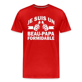 je suis un beau-papa formidable / cadeau beau-père - T-shirt bio Premium Homme - rouge - Devant - Damien (186cm)