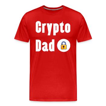 Trading de Bitcoin et d'actions cryptographiques - T-shirt bio Premium Homme - rouge - Devant - Damien (186cm)