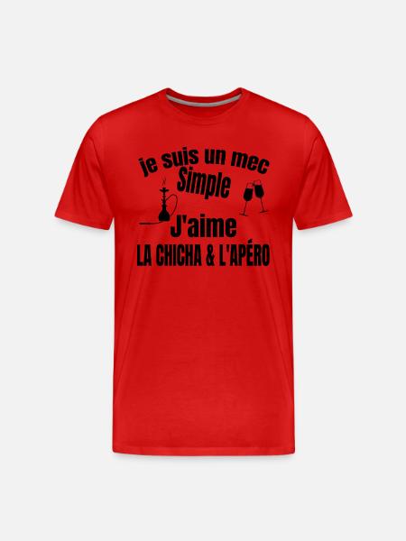 chicha et apéro - T-shirt bio Premium Homme - rouge