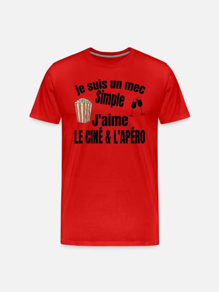 ciné et apéro - T-shirt bio Premium Homme - rouge