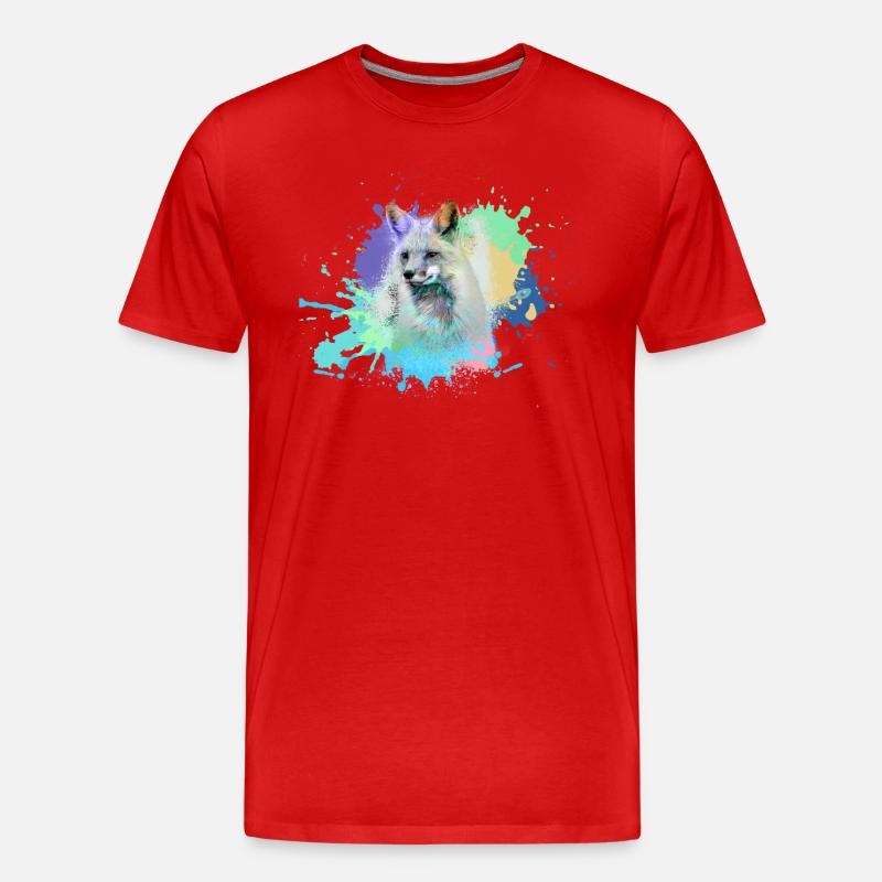 fuchs ,Graffiti, Malerei,fuchs ,aquarell - Männer Premium Bio T-Shirt - Rot