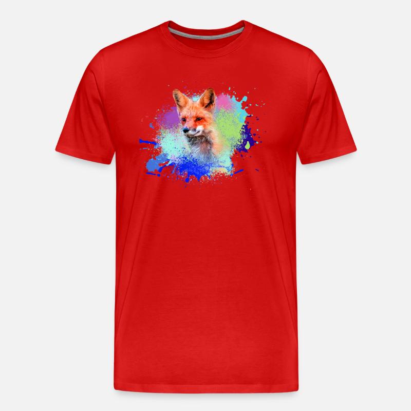 fufuchs ,Graffiti, Malerei,fuchs ,aquarell - Männer Premium Bio T-Shirt - Rot