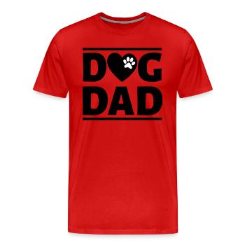 Dog Hund - Männer Premium Bio T-Shirt - Rot - Vorne - Damien (186cm)