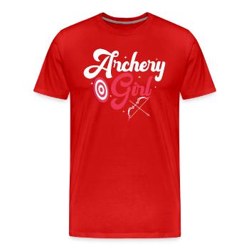 Archery Girl Archer Target Bow & Arrows - Männer Premium Bio T-Shirt - Rot - Vorne - Damien (186cm)