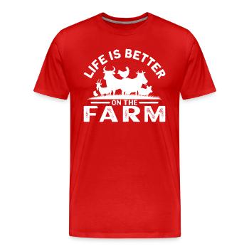 Landwirtschaft - Männer Premium Bio T-Shirt - Rot - Vorne - Damien (186cm)