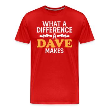 Quelle différence un Dave fait - T-shirt bio Premium Homme - rouge - Devant - Damien (186cm)