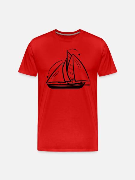 Sailboat - Men's Premium Organic T-Shirt - red