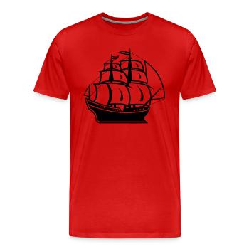Bateau pirate - T-shirt bio Premium Homme - rouge - Devant - Damien (186cm)