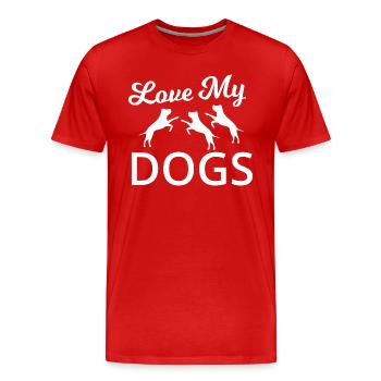 Hund Dog - Männer Premium Bio T-Shirt - Rot - Vorne - Damien (186cm)