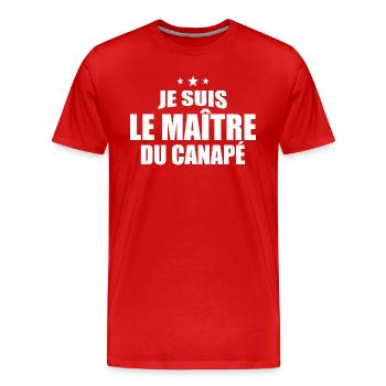 Je Suis Le Maître Du Canapé - T-shirt bio Premium Homme - rouge - Devant - Damien (186cm)