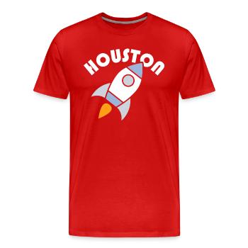 Houston Rocket Design pour les fiers résidents de Houston - T-shirt bio Premium Homme - rouge - Devant - Damien (186cm)
