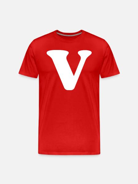 Letter v - Men's Premium Organic T-Shirt - red