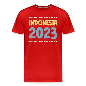 Indonésie 2023 - T-shirt bio Premium Homme - rouge - Devant - Damien (186cm)