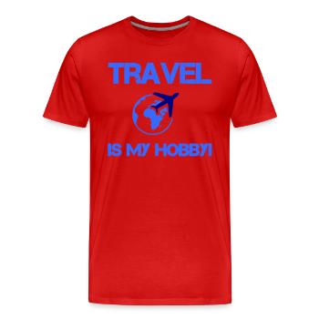 travel hobby - Männer Premium Bio T-Shirt - Rot - Vorne - Damien (186cm)