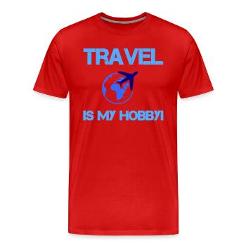 Passe-temps de voyage - T-shirt bio Premium Homme - rouge - Devant - Damien (186cm)