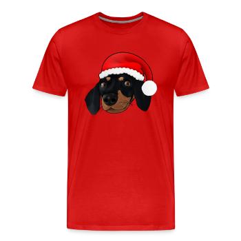 XmasDackel - Männer Premium Bio T-Shirt - Rot - Vorne - Damien (186cm)