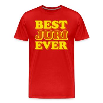 Yuri Prénom Drôle Cadeau - T-shirt bio Premium Homme - rouge - Devant - Damien (186cm)