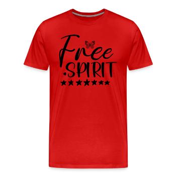 Free Spirit - Männer Premium Bio T-Shirt - Rot - Vorne - Damien (186cm)