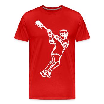 Dessin professionnel de crosse - T-shirt bio Premium Homme - rouge - Devant - Damien (186cm)