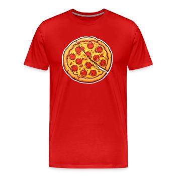 Pizza Salami - T-shirt bio Premium Homme - rouge - Devant - Damien (186cm)