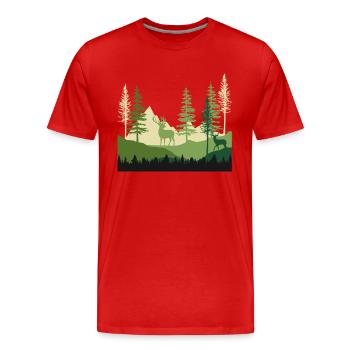 Escapade Sérénité en forêt - T-shirt bio Premium Homme - rouge - Devant - Damien (186cm)