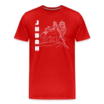 Afrika Löwe von Kuda Judah Rastafari Kultur Kultur - Männer Premium Bio T-Shirt - Rot - Vorne - Damien (186cm)