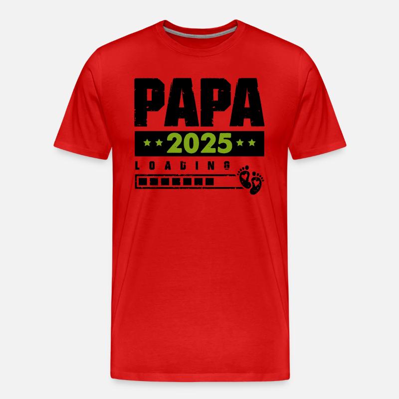 papa 2025 loading - Männer Premium Bio T-Shirt - Rot