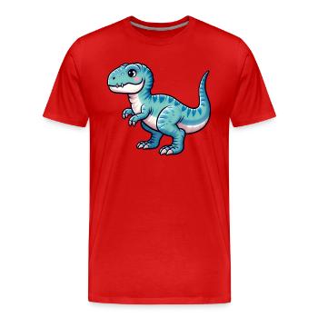 Kawaii Mignon T-Rex - T-shirt bio Premium Homme - rouge - Devant - Damien (186cm)
