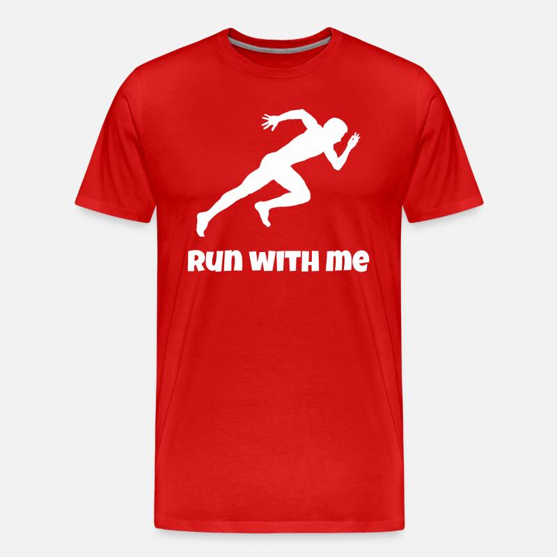 Lauf mit mir. - Männer Premium Bio T-Shirt - Rot