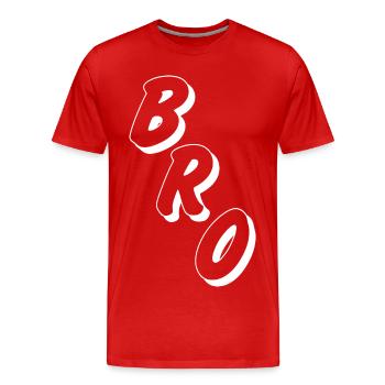 Bro Kumpel, Freund/Freundin - Männer Premium Bio T-Shirt - Rot - Vorne - Damien (186cm)