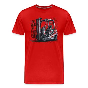 Je suis payé pour le forking ! - T-shirt bio Premium Homme - rouge - Devant - Damien (186cm)