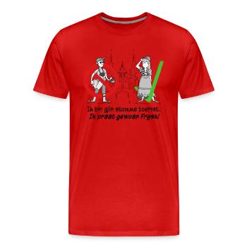 Ich bin kein dummer Tourist, ich rede nur Frysk! - Männer Premium Bio T-Shirt - Rot - Vorne - Damien (186cm)