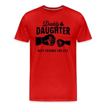 Papa und Tochter – beste Freunde fürs Leben - Männer Premium Bio T-Shirt - Rot - Vorne - Damien (186cm)