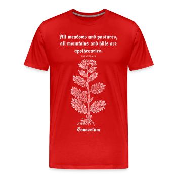 Lateinisches Zitat von Paracelsus – Tansy Illustration - Männer Premium Bio T-Shirt - Rot - Vorne - Damien (186cm)