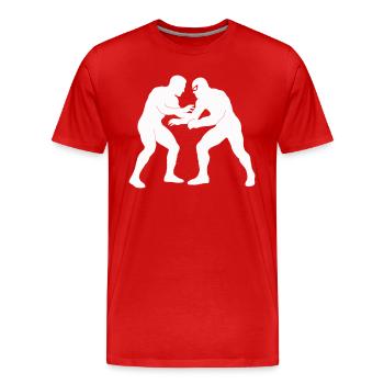 Lutte - T-shirt bio Premium Homme - rouge - Devant - Damien (186cm)