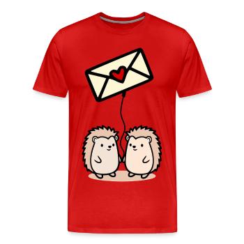 Liebesbriefe Valentinstag - Männer Premium Bio T-Shirt - Rot - Vorne - Damien (186cm)