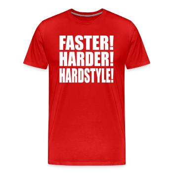 Faster Harder Hardstyle - T-shirt bio Premium Homme - rouge - Devant - Damien (186cm)