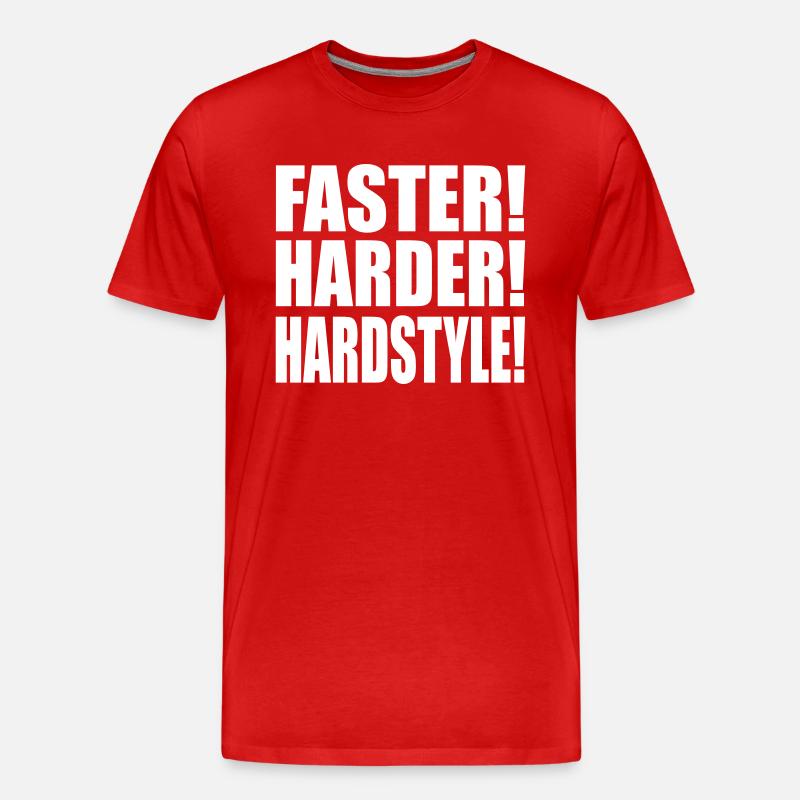 Faster Harder Hardstyle DE - Männer Premium Bio T-Shirt - Rot