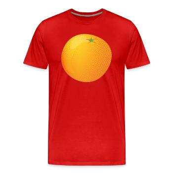 Orange - Men's Premium Organic T-Shirt - red - Front - Damien (186cm)