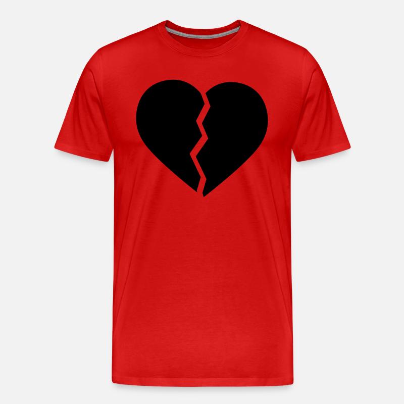 Broken Heart - Männer Premium Bio T-Shirt - Rot
