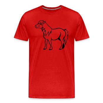 Poney - T-shirt bio Premium Homme - rouge - Devant - Damien (186cm)