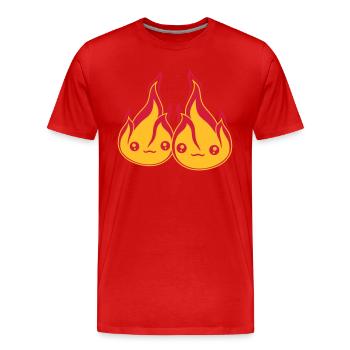 team 2 freunde paar liebe paerchen verliebt gesich - Männer Premium Bio T-Shirt - Rot - Vorne - Damien (186cm)