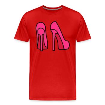 high_heels__f3 - Männer Premium Bio T-Shirt - Rot - Vorne - Damien (186cm)