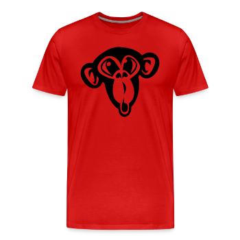 Singe mignon - T-shirt bio Premium Homme - rouge - Devant - Damien (186cm)