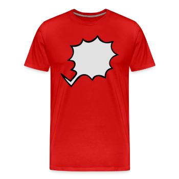 speech bubble - Men's Premium Organic T-Shirt - red - Front - Damien (186cm)