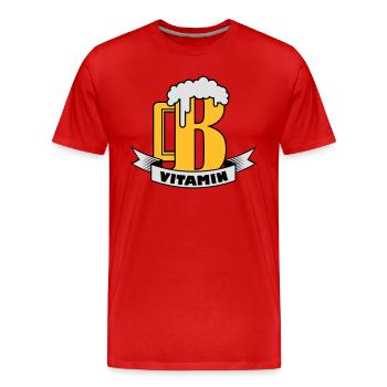 B vitamin - Men's Premium Organic T-Shirt - red - Front - Damien (186cm)