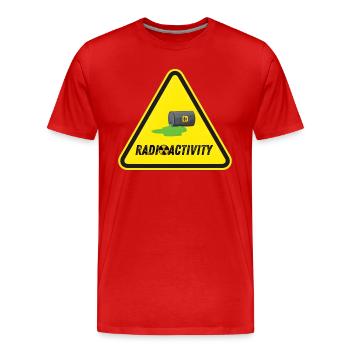 Radioactivity - Men's Premium Organic T-Shirt - red - Front - Damien (186cm)